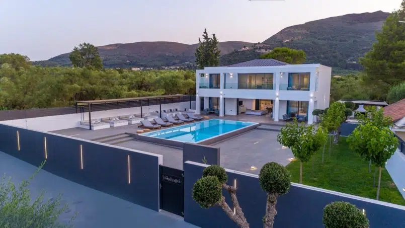 Divine Villa Zakynthos — pool and garden